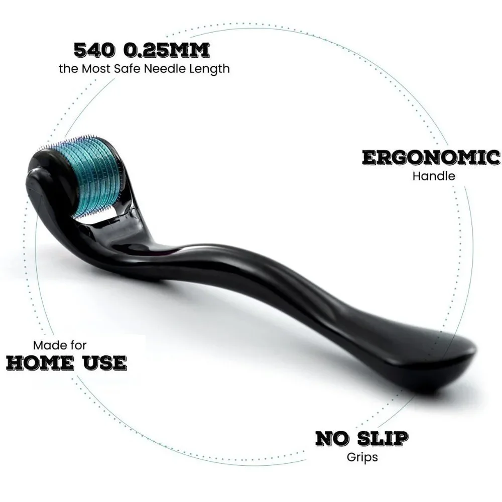 New Derma Roller for Beard Hair Skin Face 540 Titanium .25mm - Picture 2 of 6